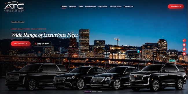 American Town Car website screenshot