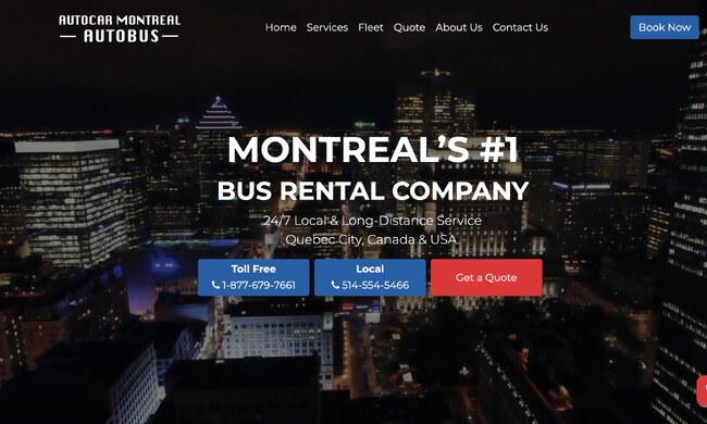 Autobus Montreal website screenshot