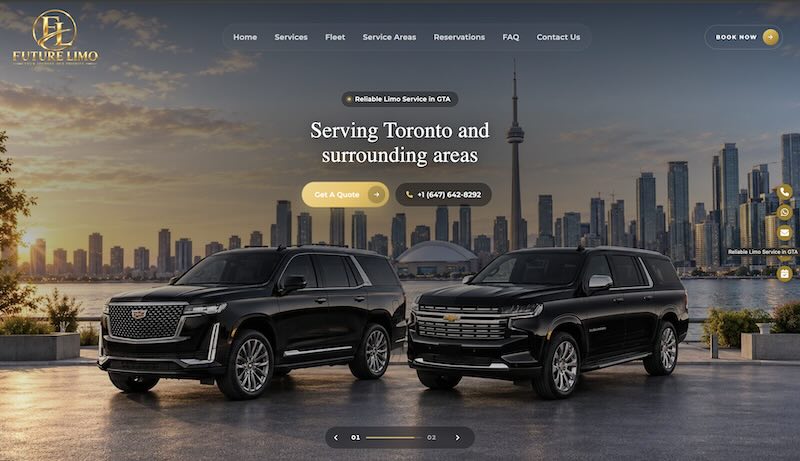 Future Limo website screenshot