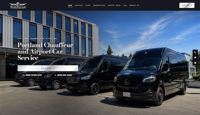 Town Car LLC website screenshot